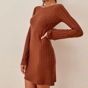 Reformation Brown Cait Dress